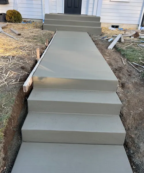 Broom Finish Entry Porch and Steps in Seattle 